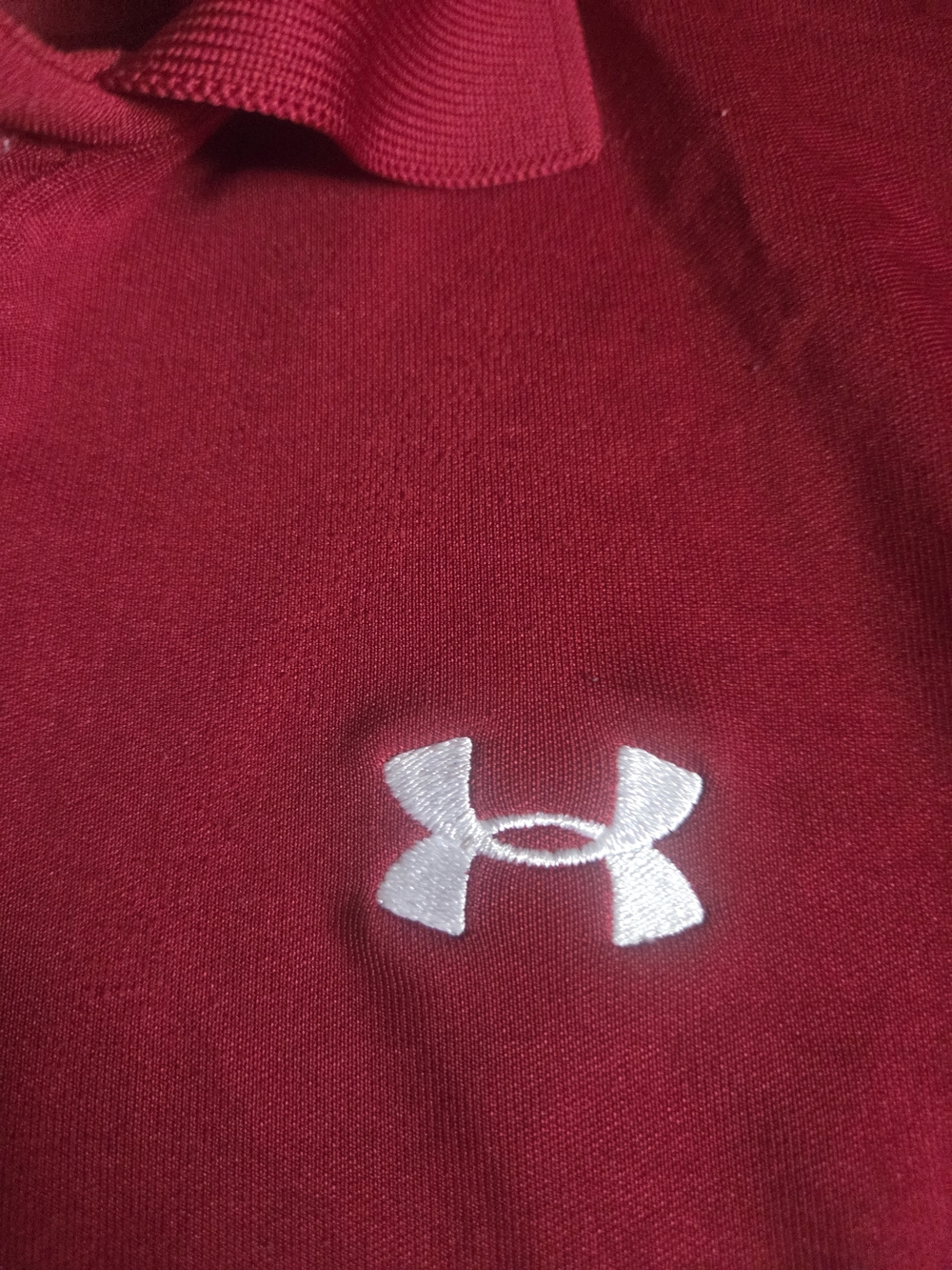 Under Armour Red Polo with White Logo